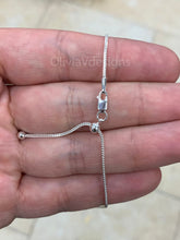 925 Sterling Silver Silver Franco Wheat Foxtail Necklace 24" 1mm,  925 Sterling Silver, High Quality, New, Slider, Adjustable Chain